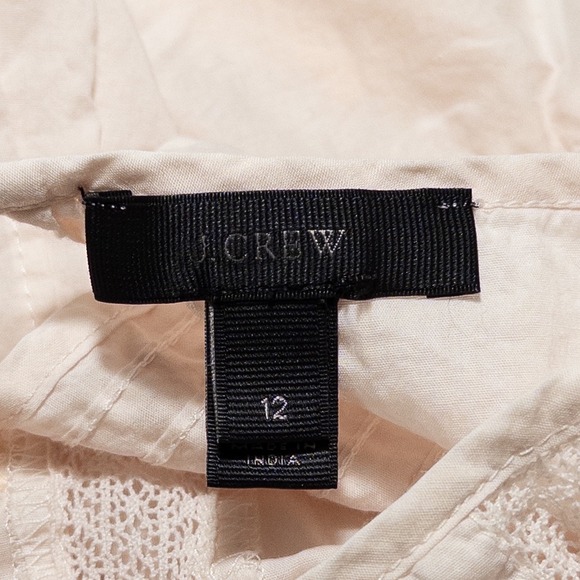 J Crew Top Blouse Womens 12 Light Pink Floral Embroidered Boho Cottage Feminine - Picture 7 of 9